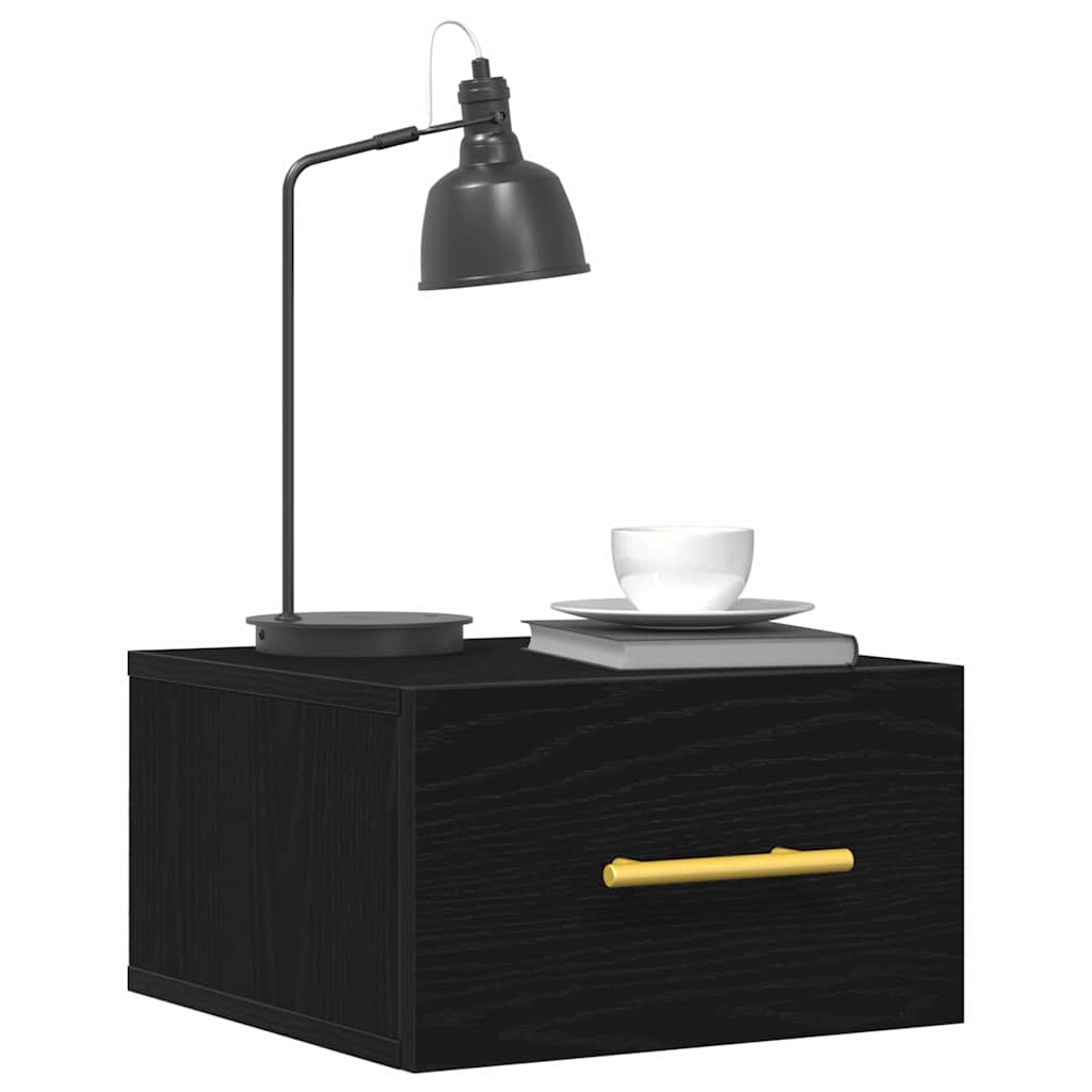 Bedside Cabinet 35 x 35 x 20 cm Engineered Wood Black Oak