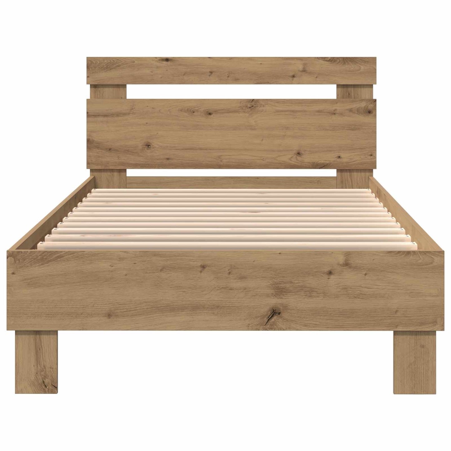 Bed Frame with LED Artisan Oak 75 x 190 cm Engineered Wood