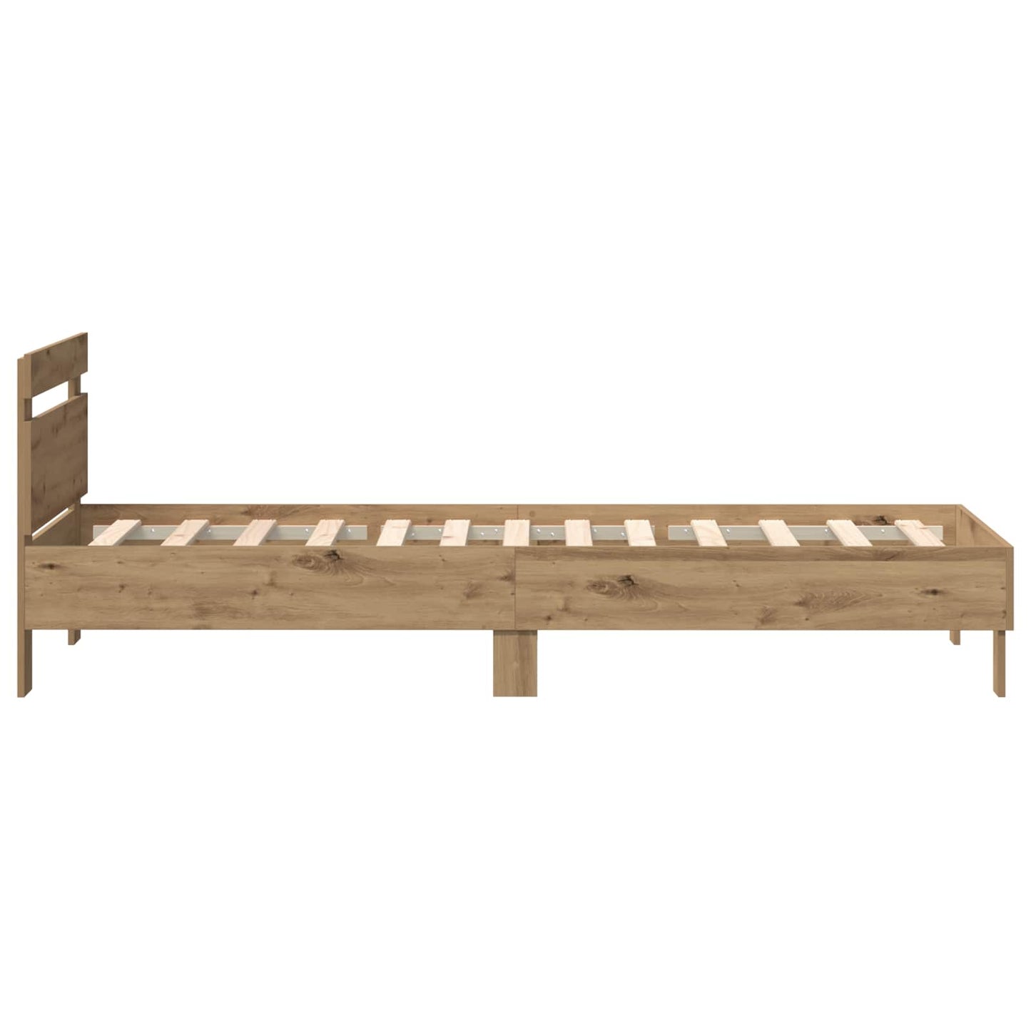 Bed Frame with LED Artisan Oak 75 x 190 cm Engineered Wood