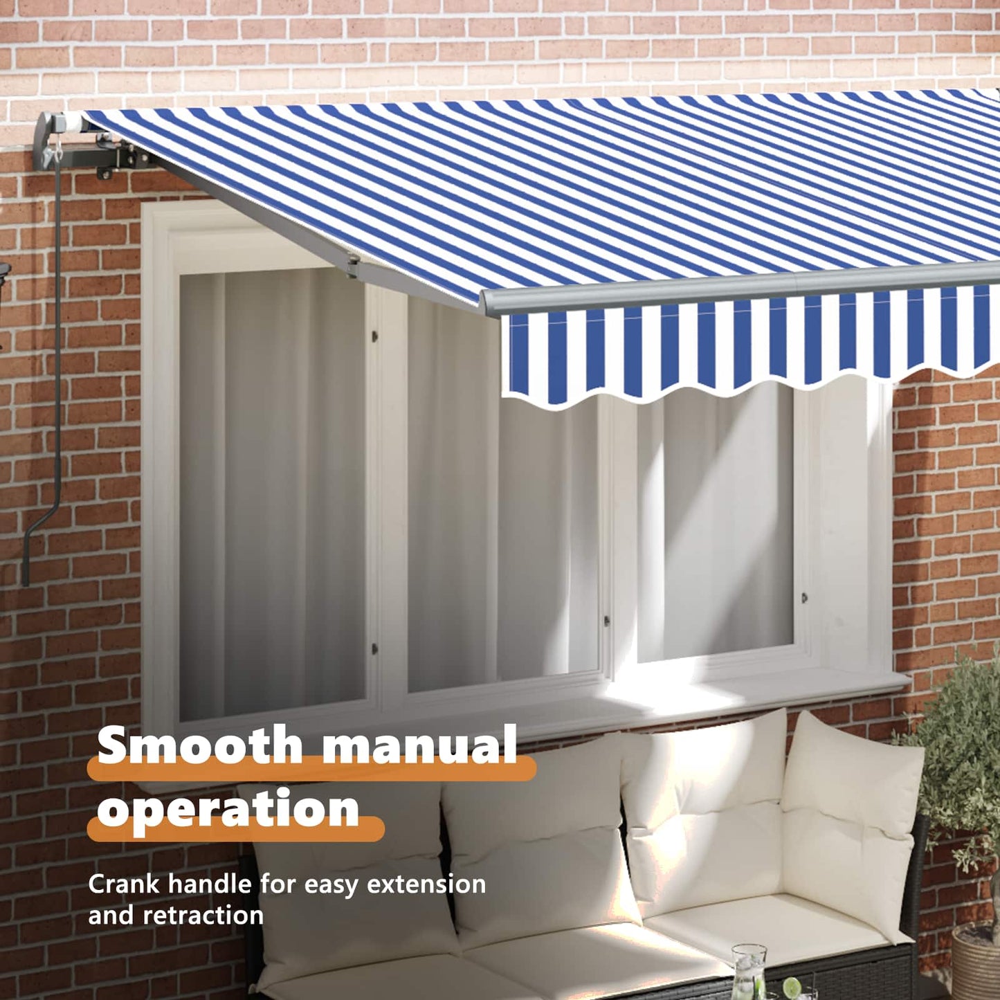 Retractable Awning Blue 250 x 200 cm Fabric