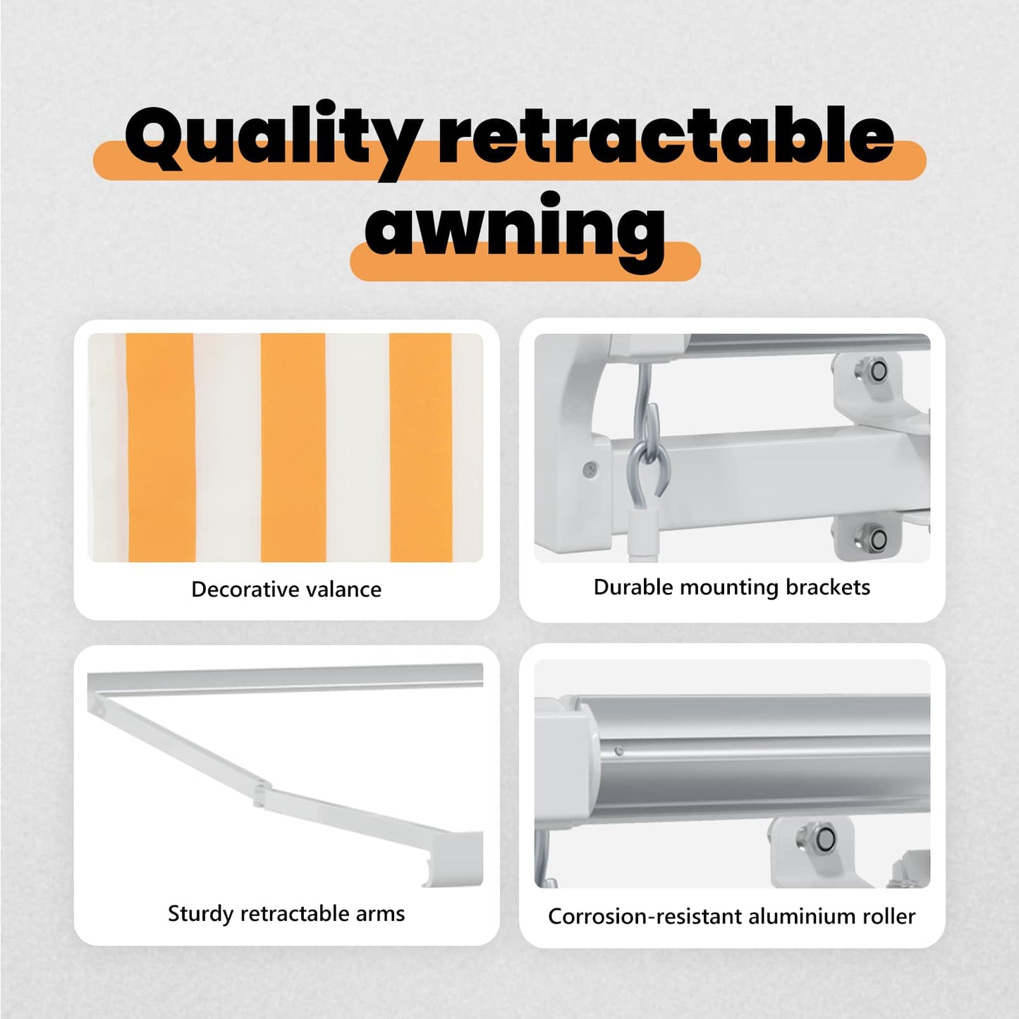 Retractable Awning Yellow 250 x 200 cm Fabric
