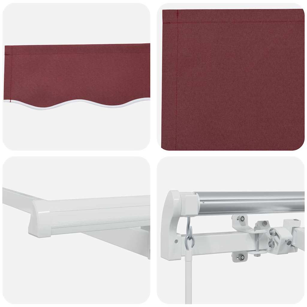 Retractable Awning Burgundy 250 x 200 cm Fabric