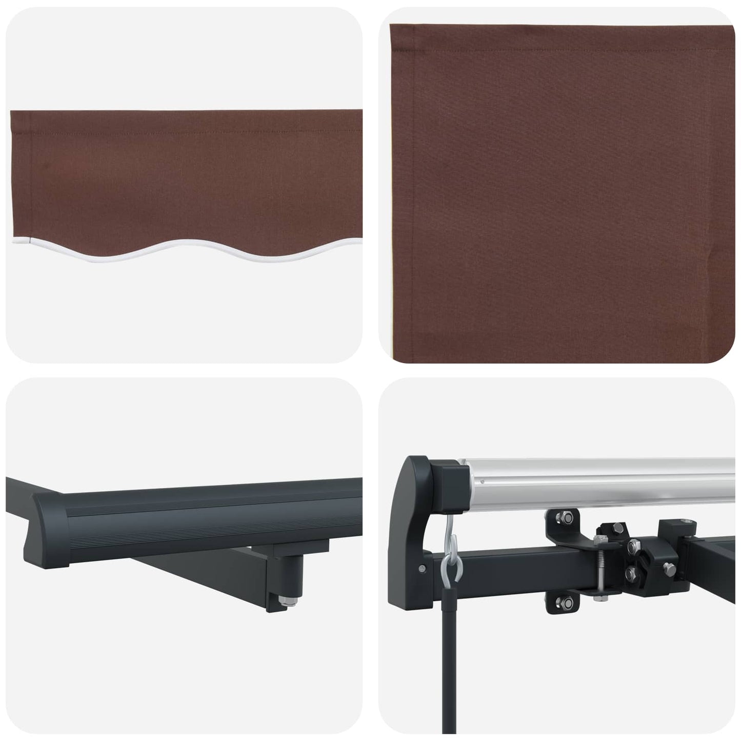 Retractable Awning Brown 250 x 200 cm Fabric