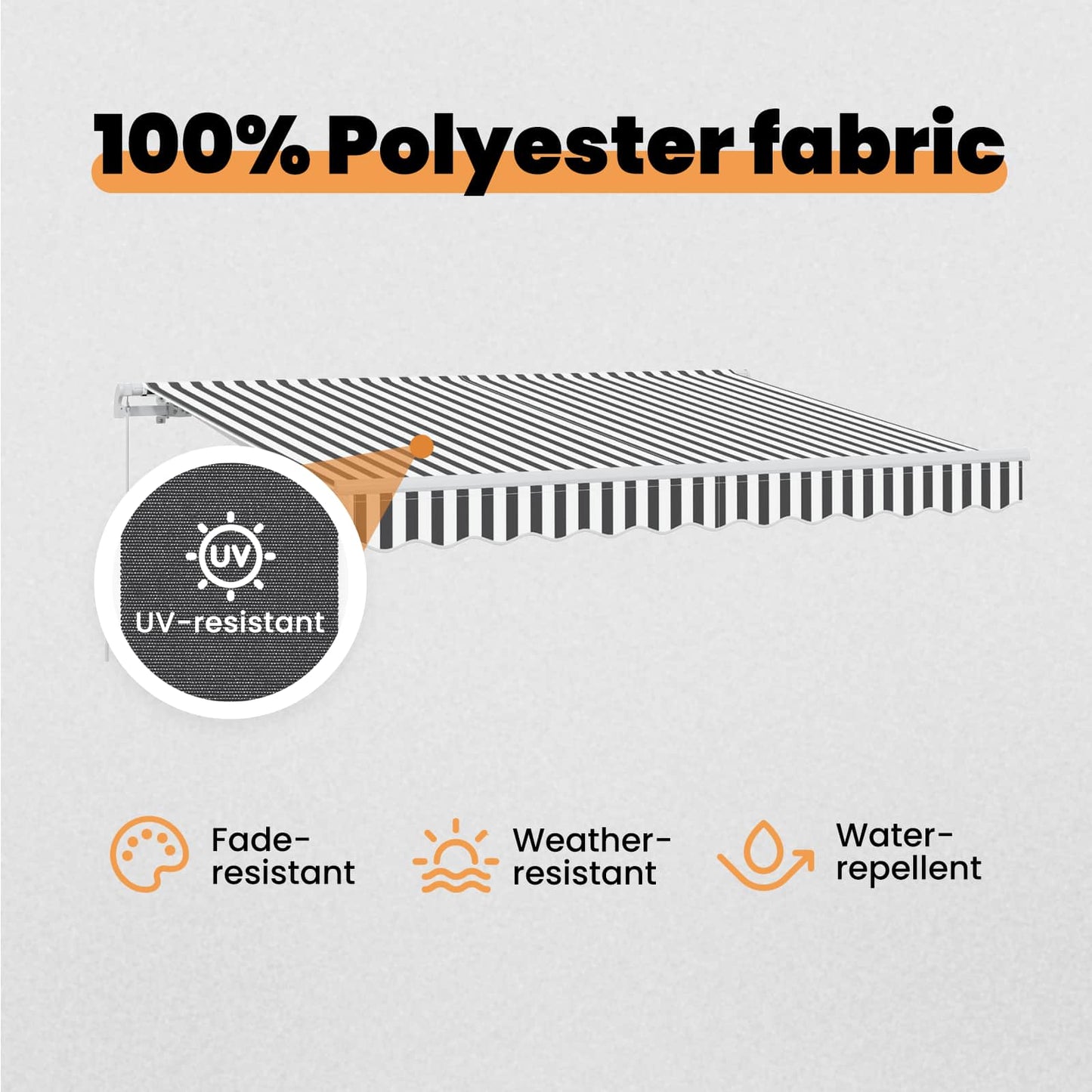 Retractable Awning Anthracite 250 x 200 cm Fabric