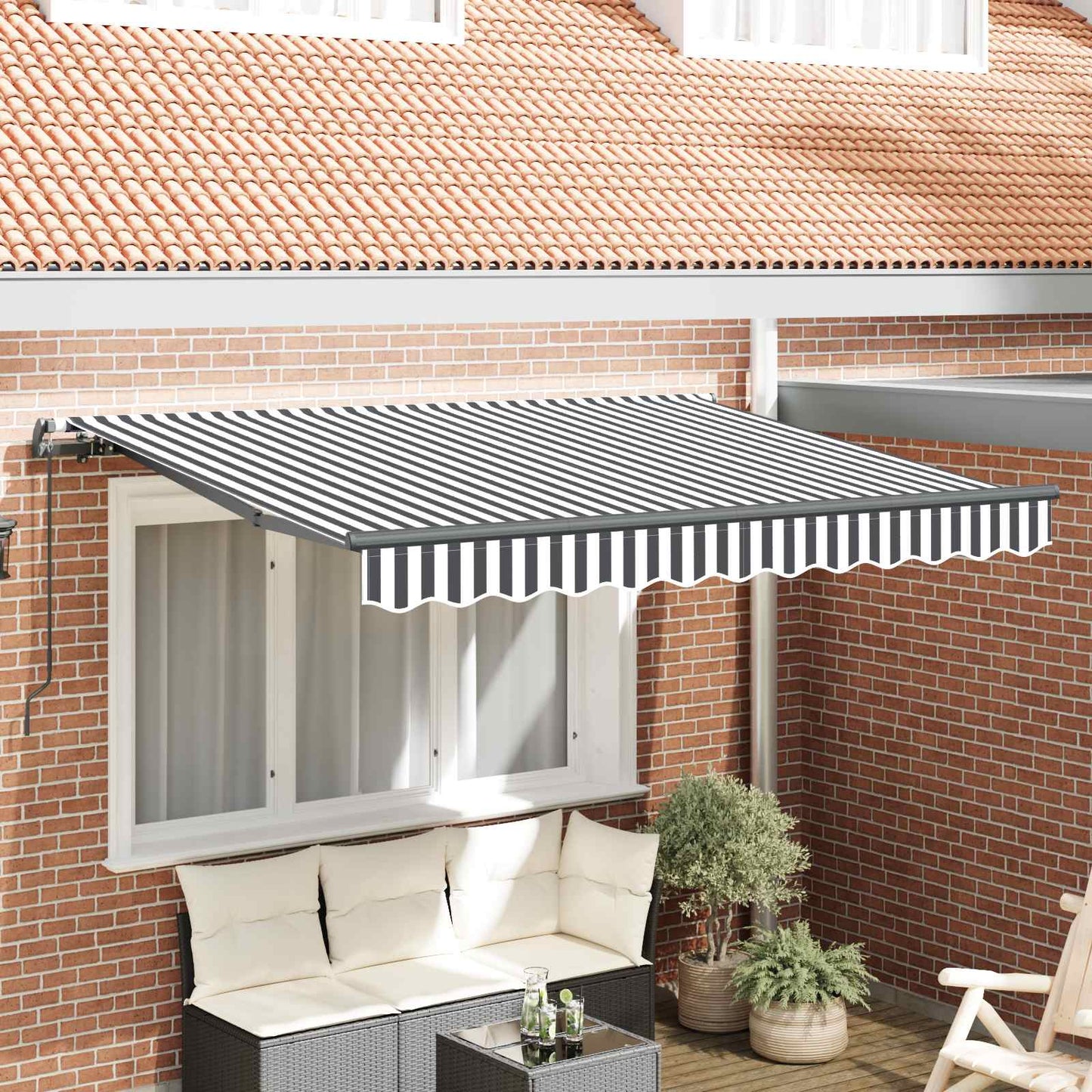 Retractable Awning Manual Anthracite 250 x 200 cm Fabric