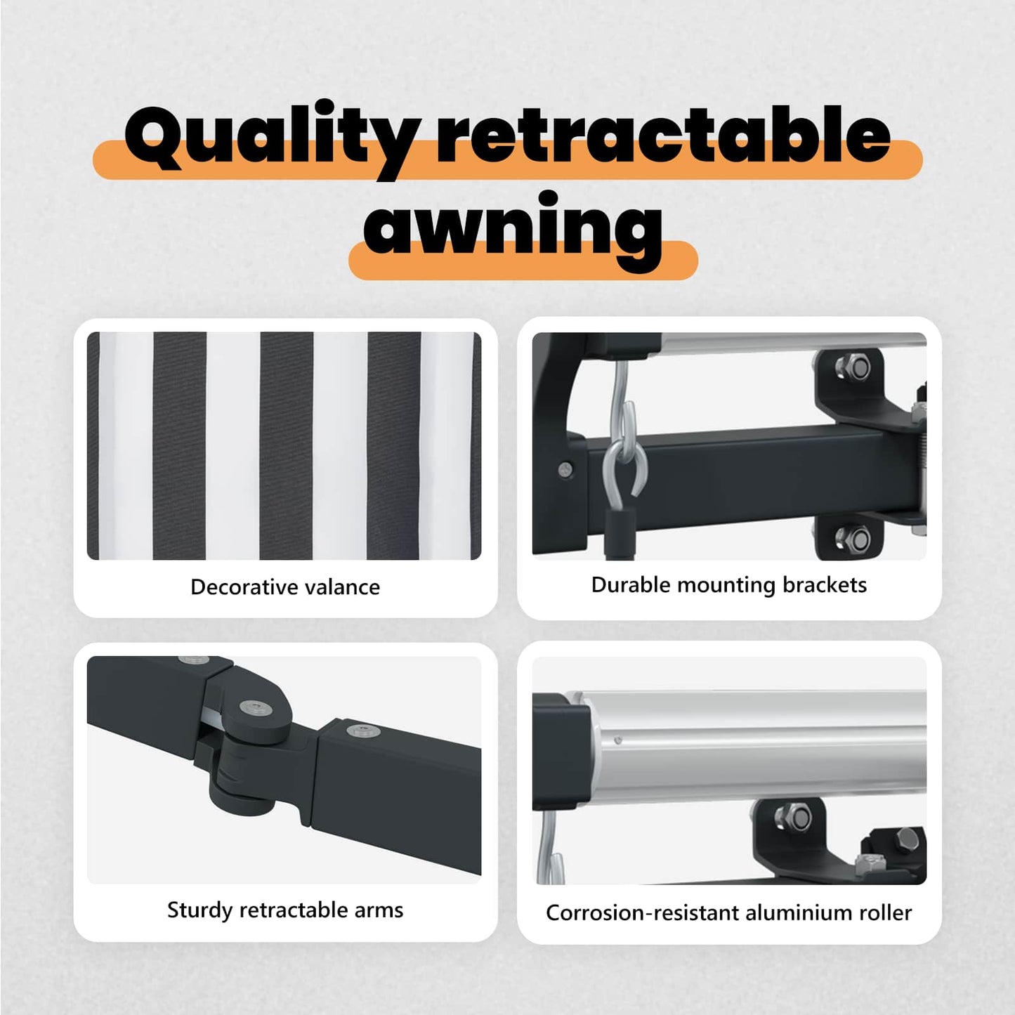 Retractable Awning Anthracite 250 x 200 cm Fabric