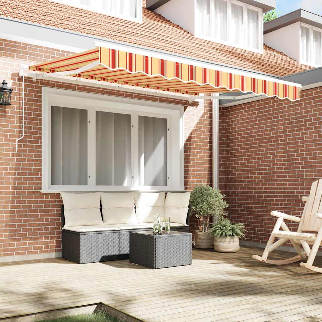 Retractable Awning Yellow and Orange 250 x 200 cm Fabric