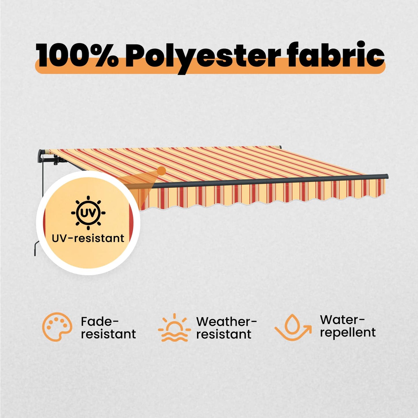 Retractable Awning Yellow and Orange 250 x 200 cm Fabric