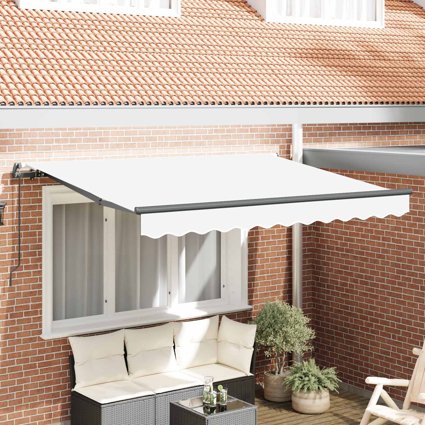 Retractable Awning White 250 x 200 cm Fabric
