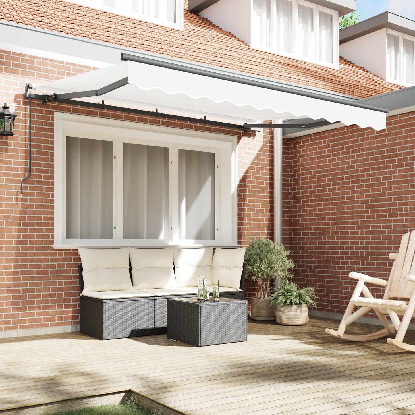 Retractable Awning White 250 x 200 cm Fabric
