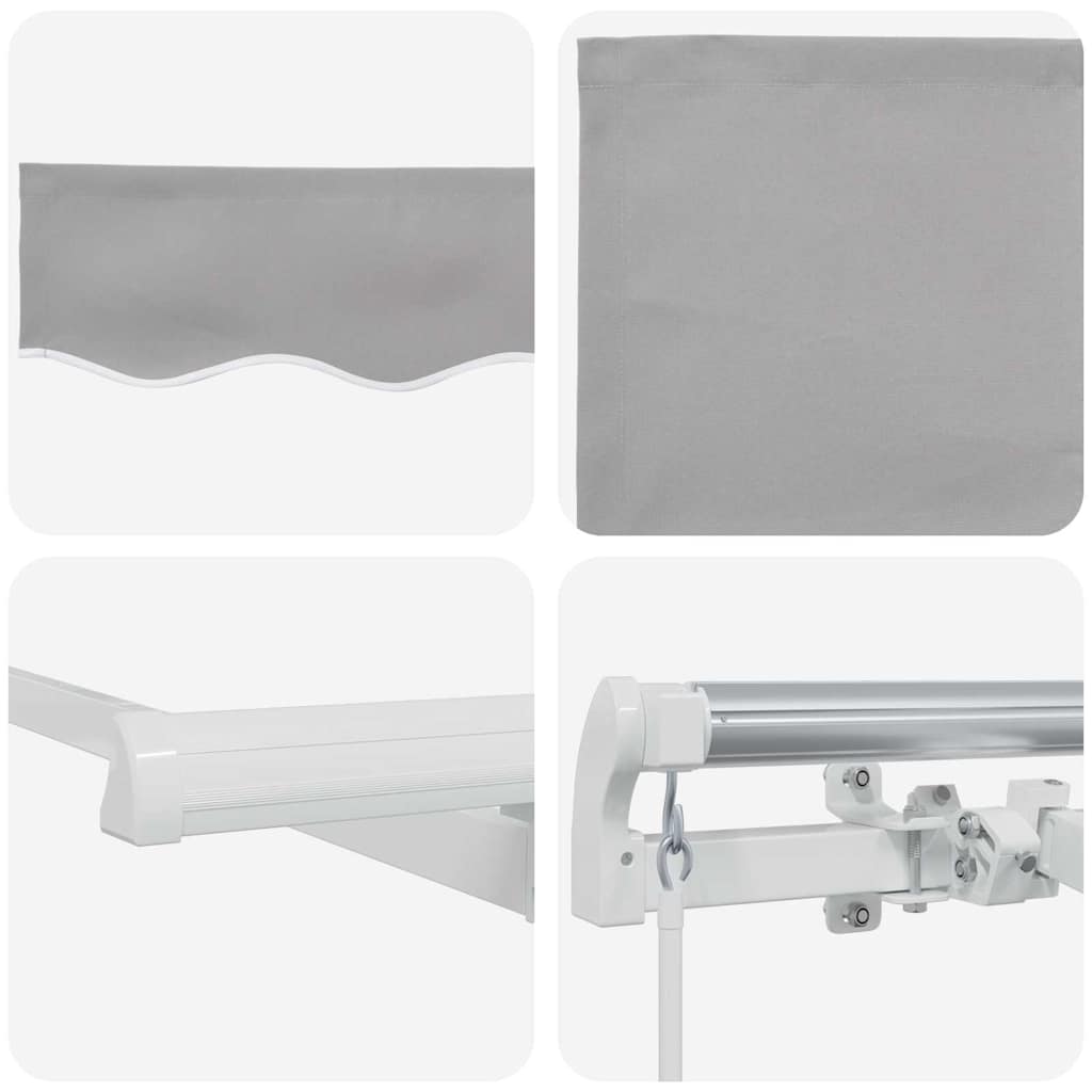 Retractable Awning Manual Light Grey 250 x 200 cm Fabric