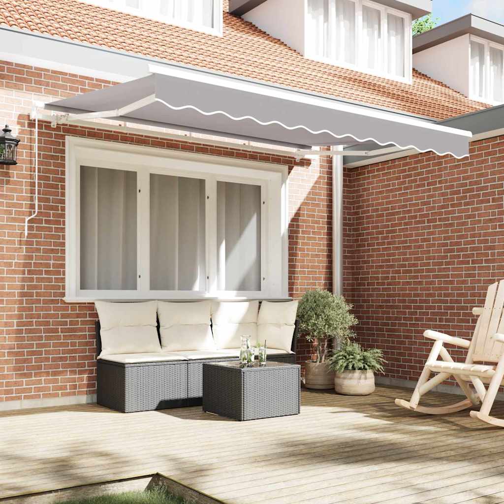 Retractable Awning Manual Light Grey 250 x 200 cm Fabric