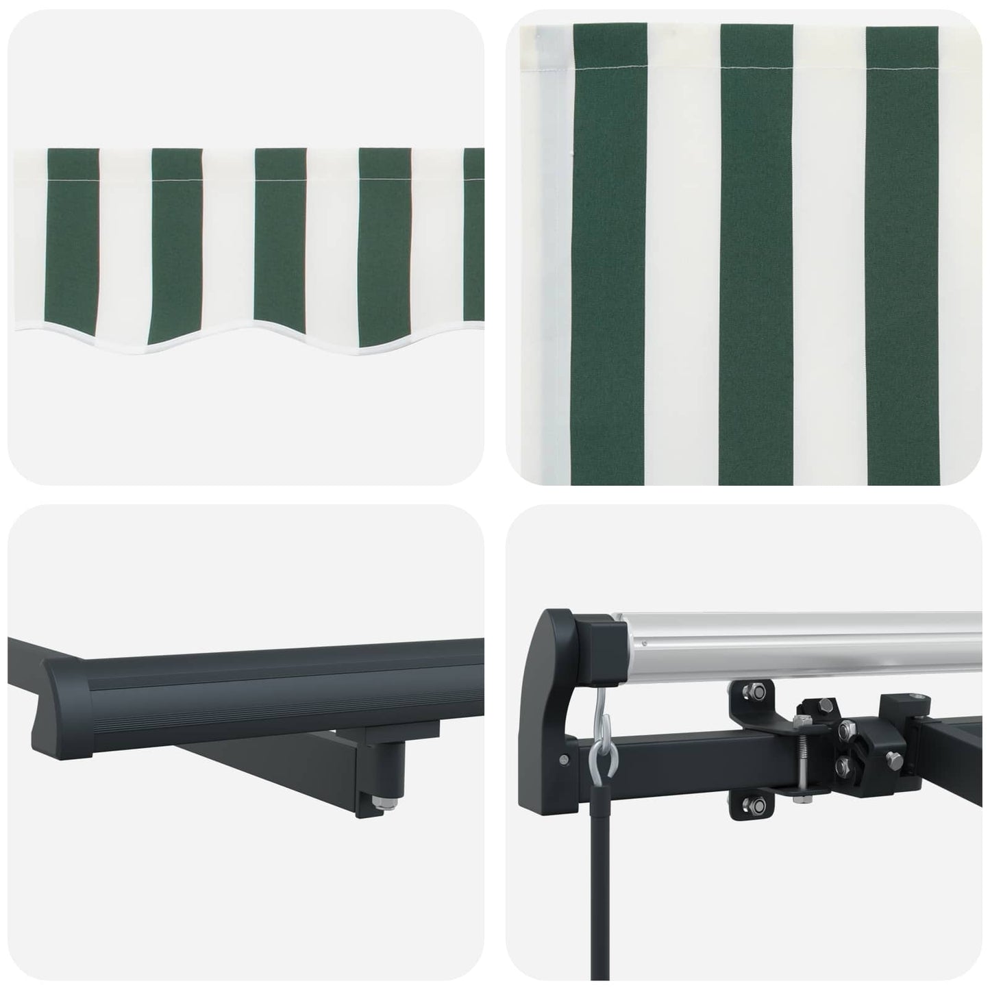 Retractable Awning Green 250 x 200 cm Fabric