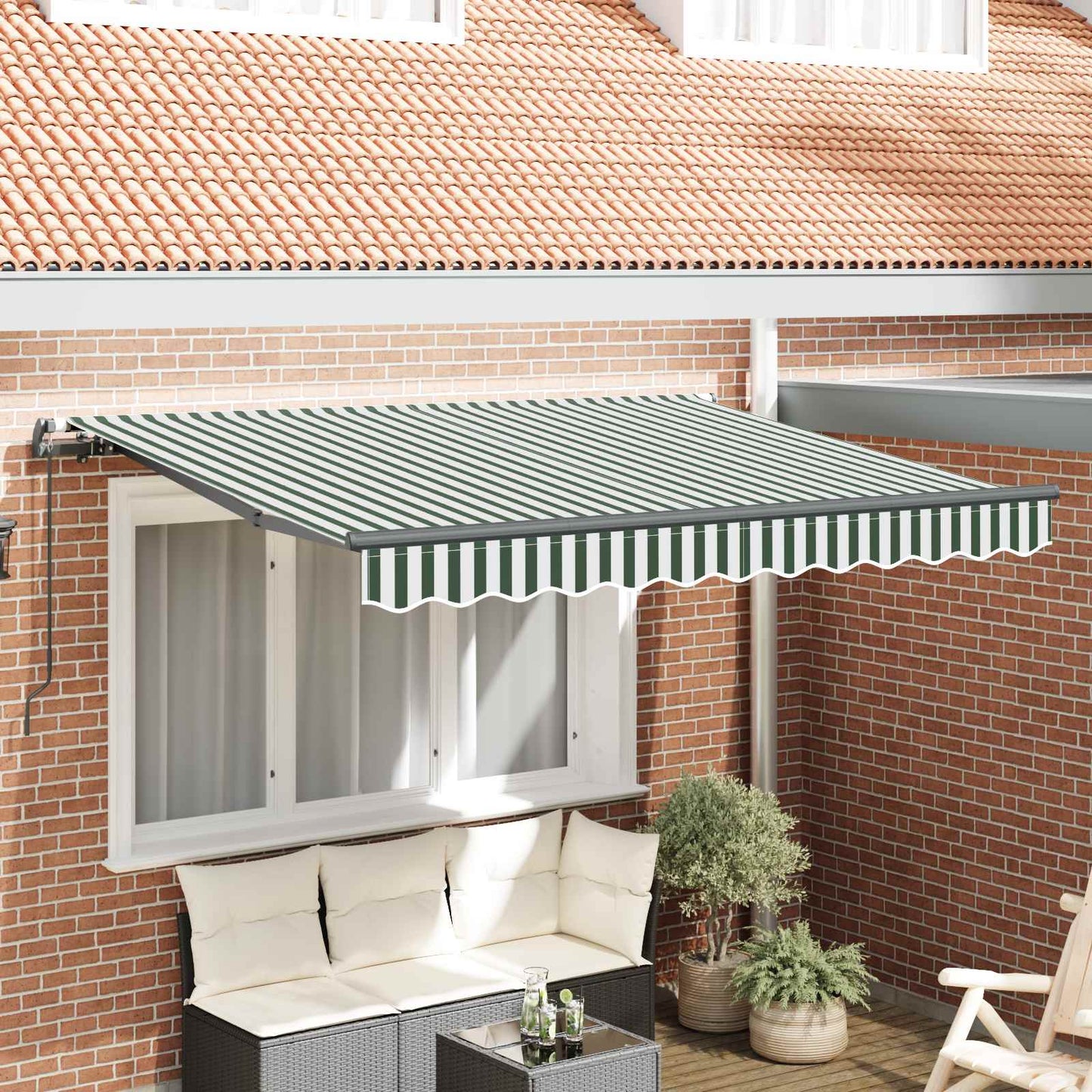 Retractable Awning Green 250 x 200 cm Fabric