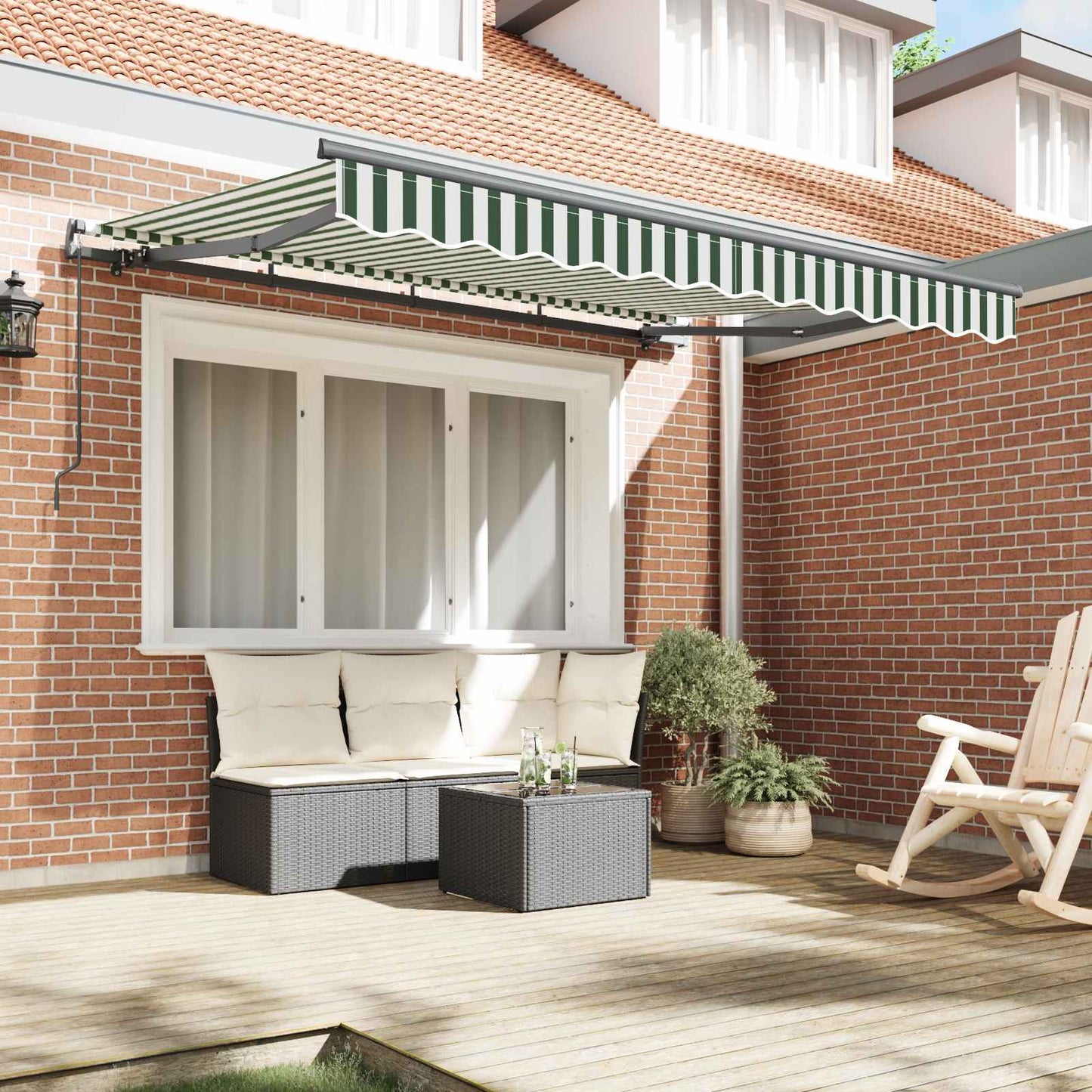 Retractable Awning Green 250 x 200 cm Fabric