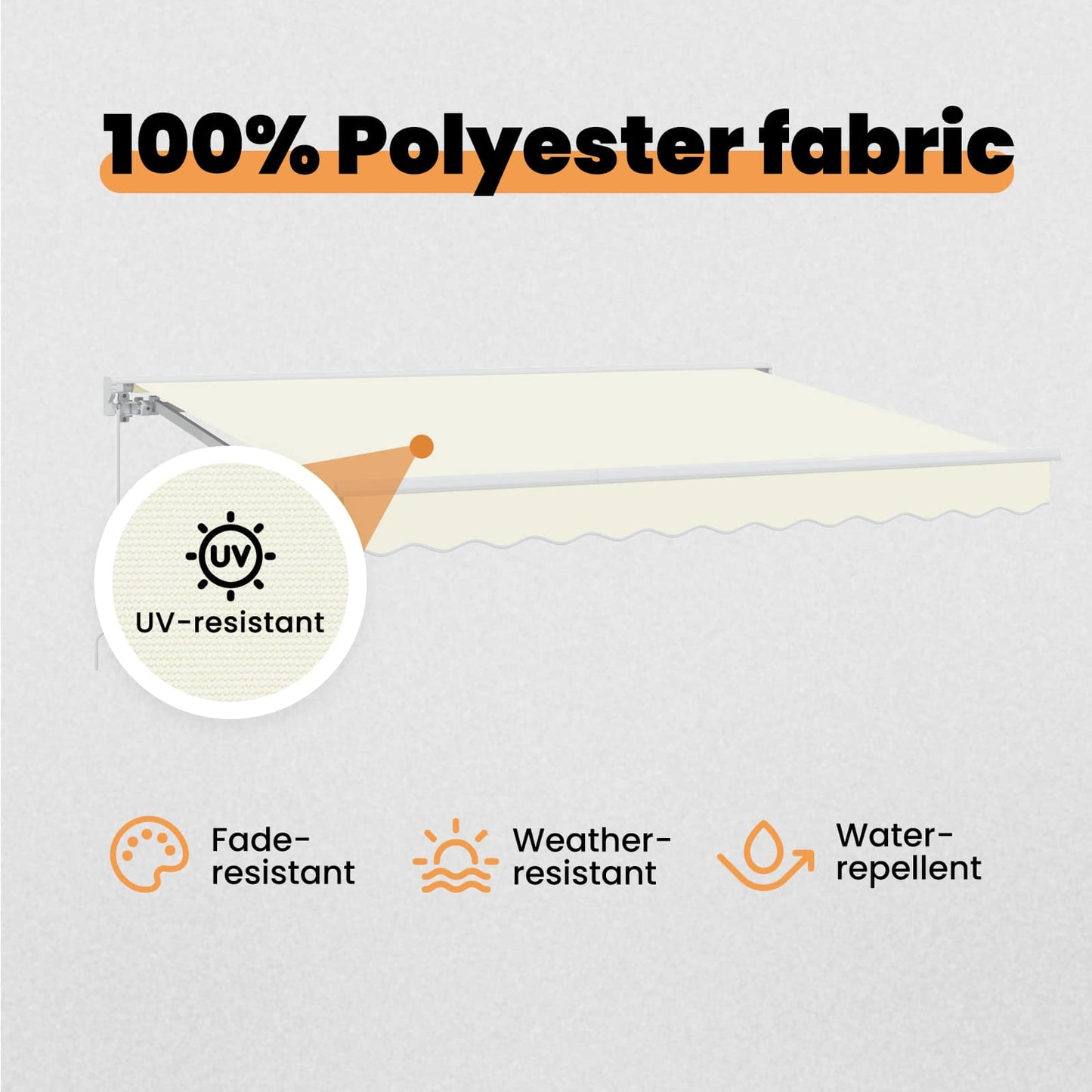 Awning Frame Cream 300 x 200 cm Polyester with PU coating