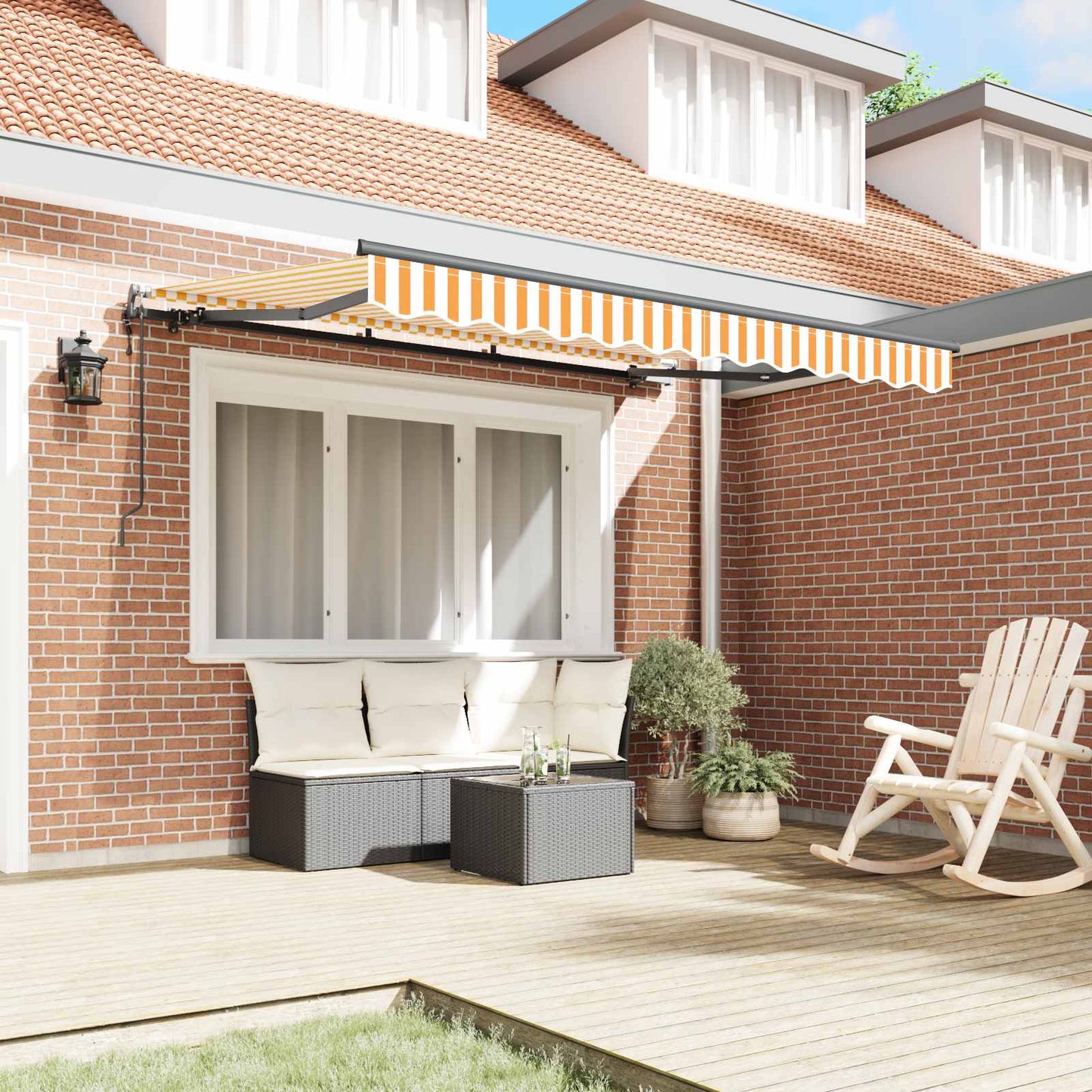 Retractable Awning Yellow 300 x 200 cm Fabric