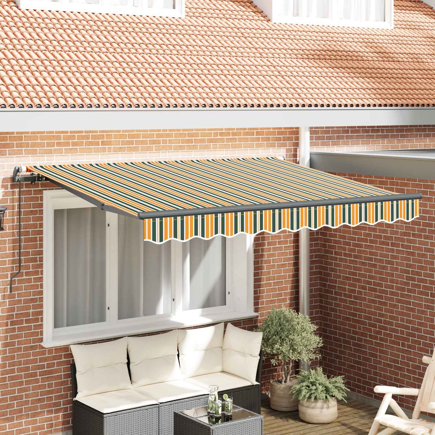 Retractable Awning Green 300 x 200 cm Fabric