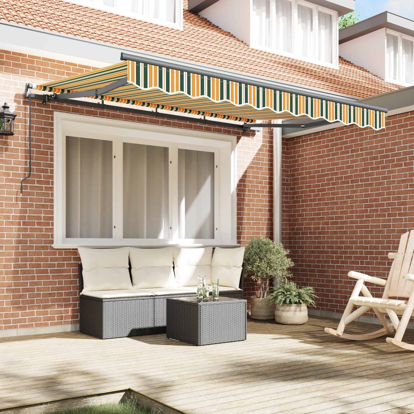 Retractable Awning Green 300 x 200 cm Fabric
