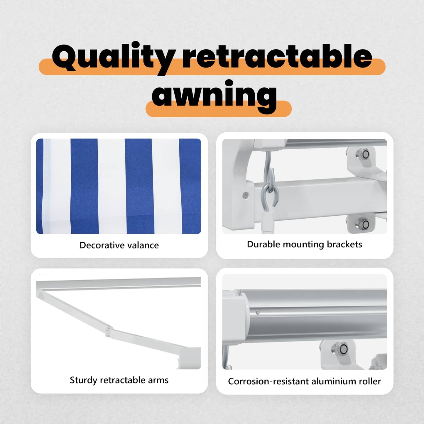 Retractable Awning Blue 350 x 200 cm Fabric