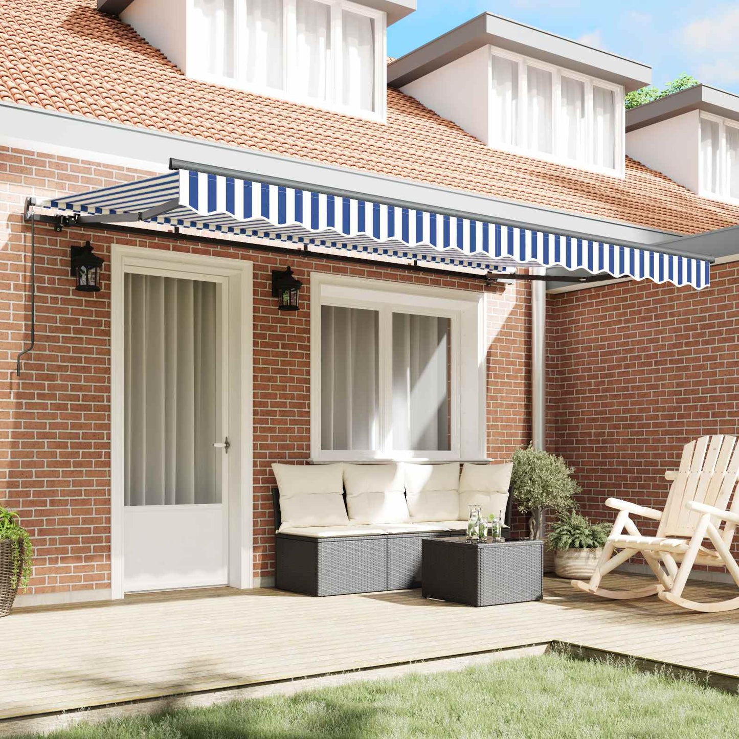 Retractable Awning Blue 350 x 200 cm Fabric