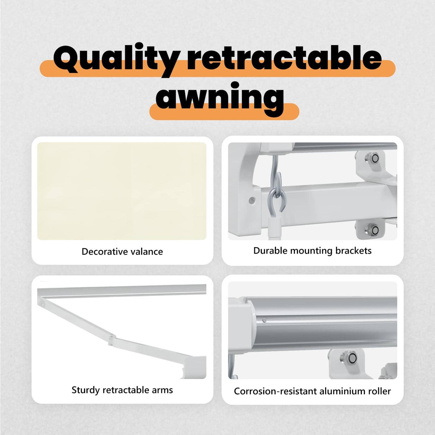 Retractable Awning Cream 350 x 200 cm Fabric
