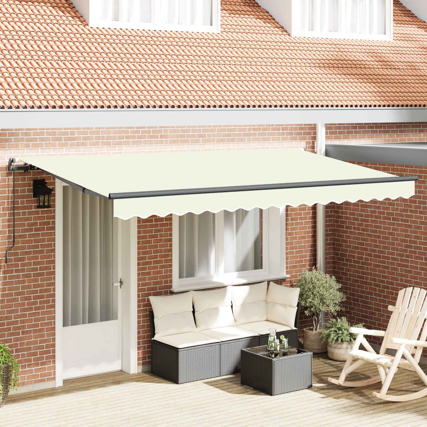 Retractable Awning Cream 350 x 200 cm Fabric