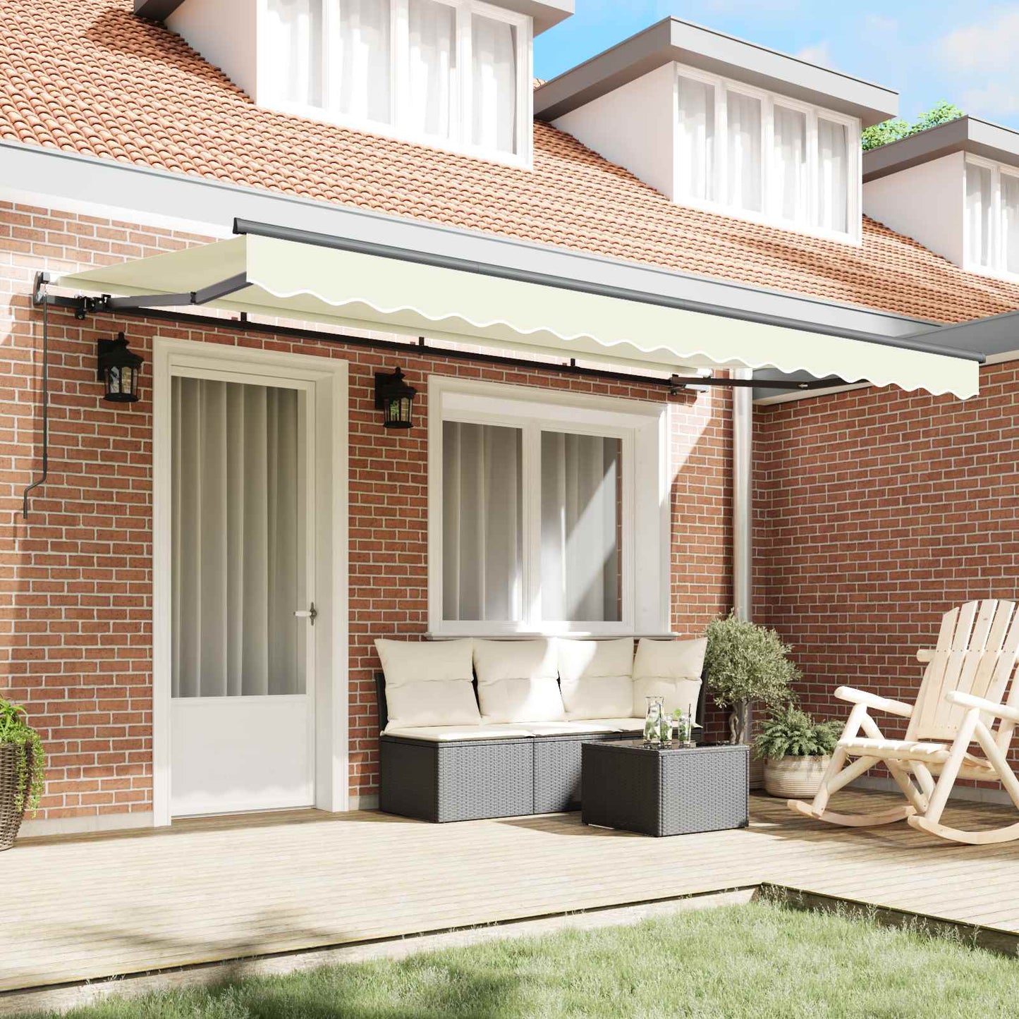 Retractable Awning Cream 350 x 200 cm Fabric