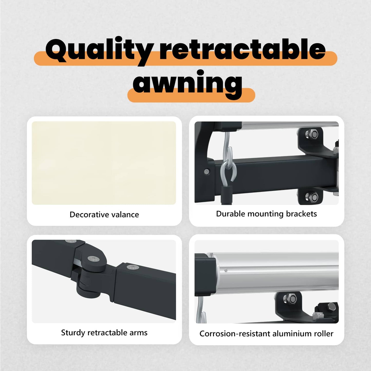 Retractable Awning Cream 350 x 200 cm Fabric
