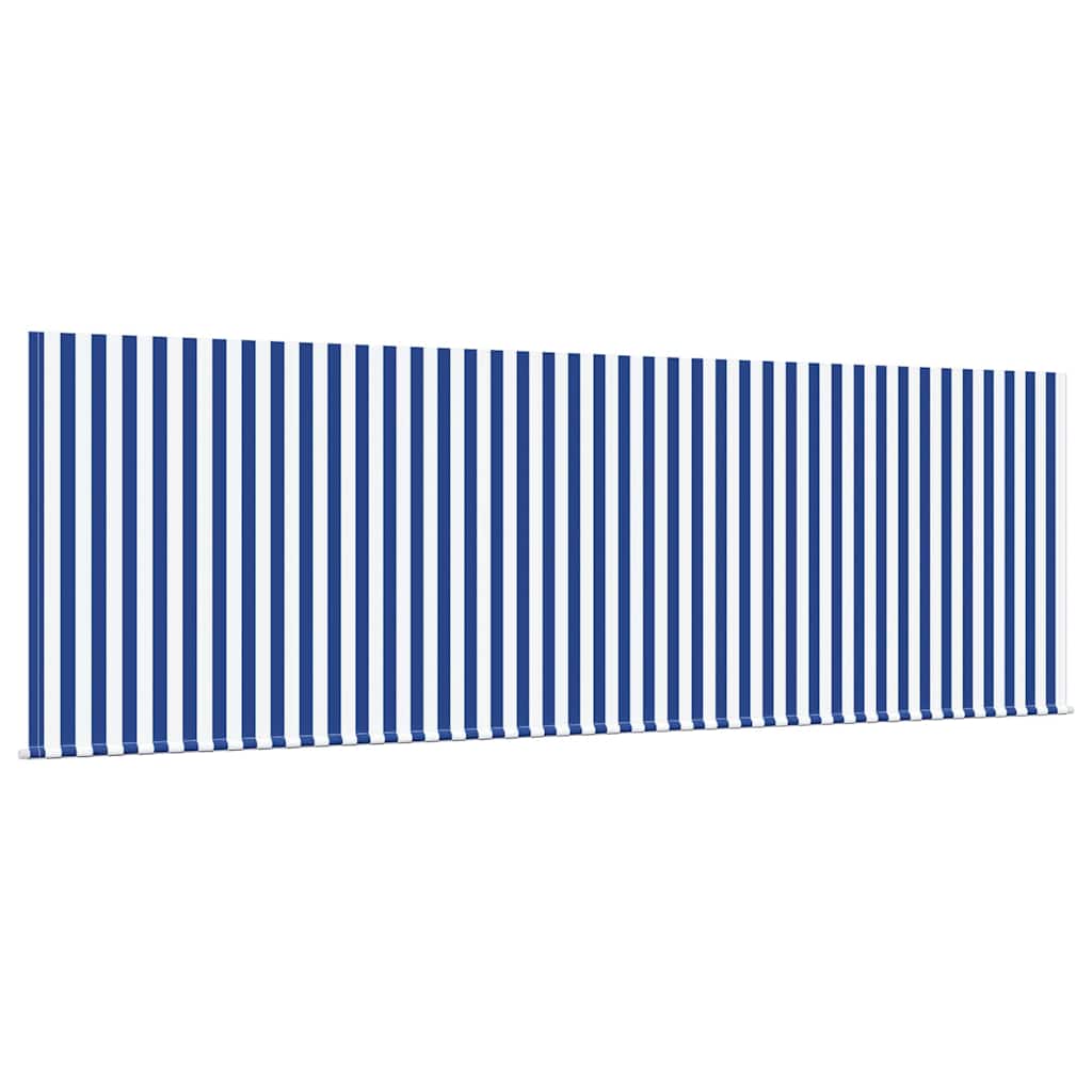 Retractable Awning Retractable Striped Blue 350 x 200 cm Fabric