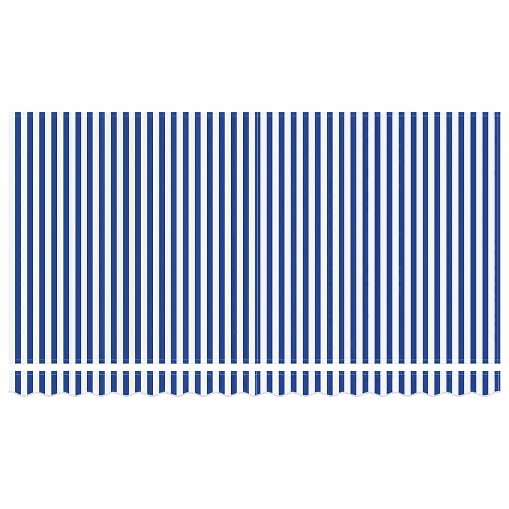 Retractable Awning Retractable Striped Blue 350 x 200 cm Fabric