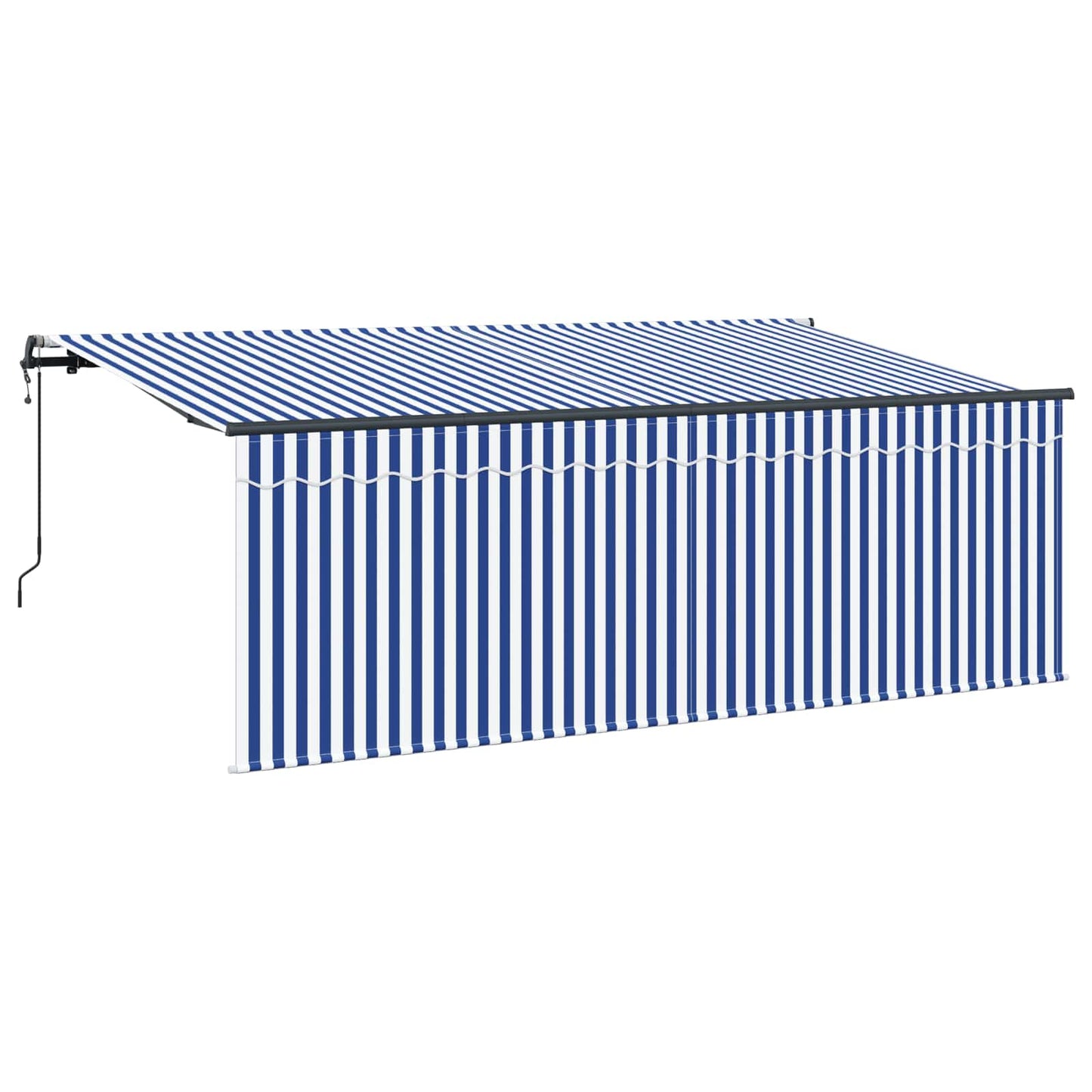 Retractable Awning Retractable Blue and White 350 x 200 cm