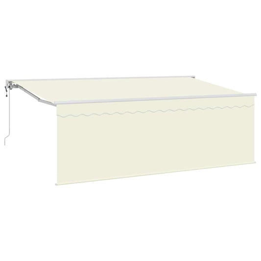 Retractable Awning Cream 350 x 200 cm Polyester and Aluminium