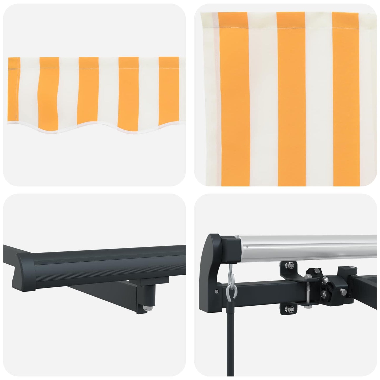 Retractable Awning Yellow 350 x 200 cm Fabric