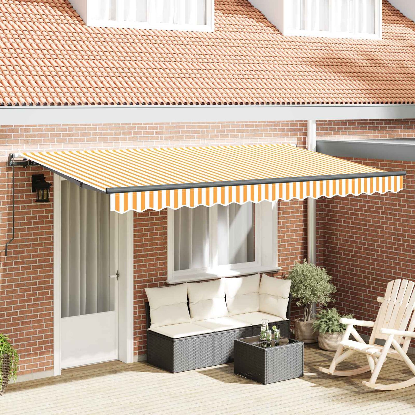Retractable Awning Yellow 350 x 200 cm Fabric