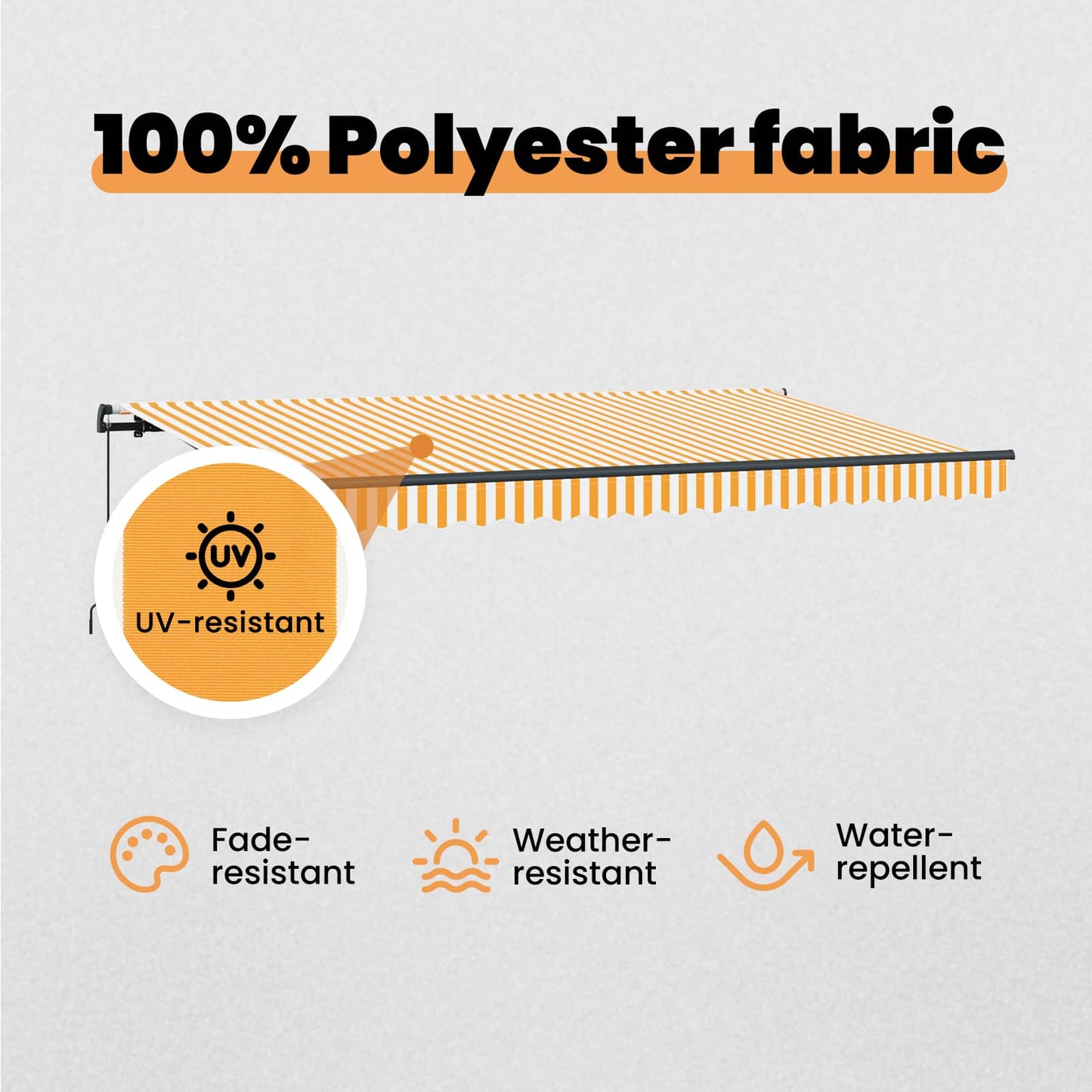 Retractable Awning Yellow 350 x 200 cm Fabric