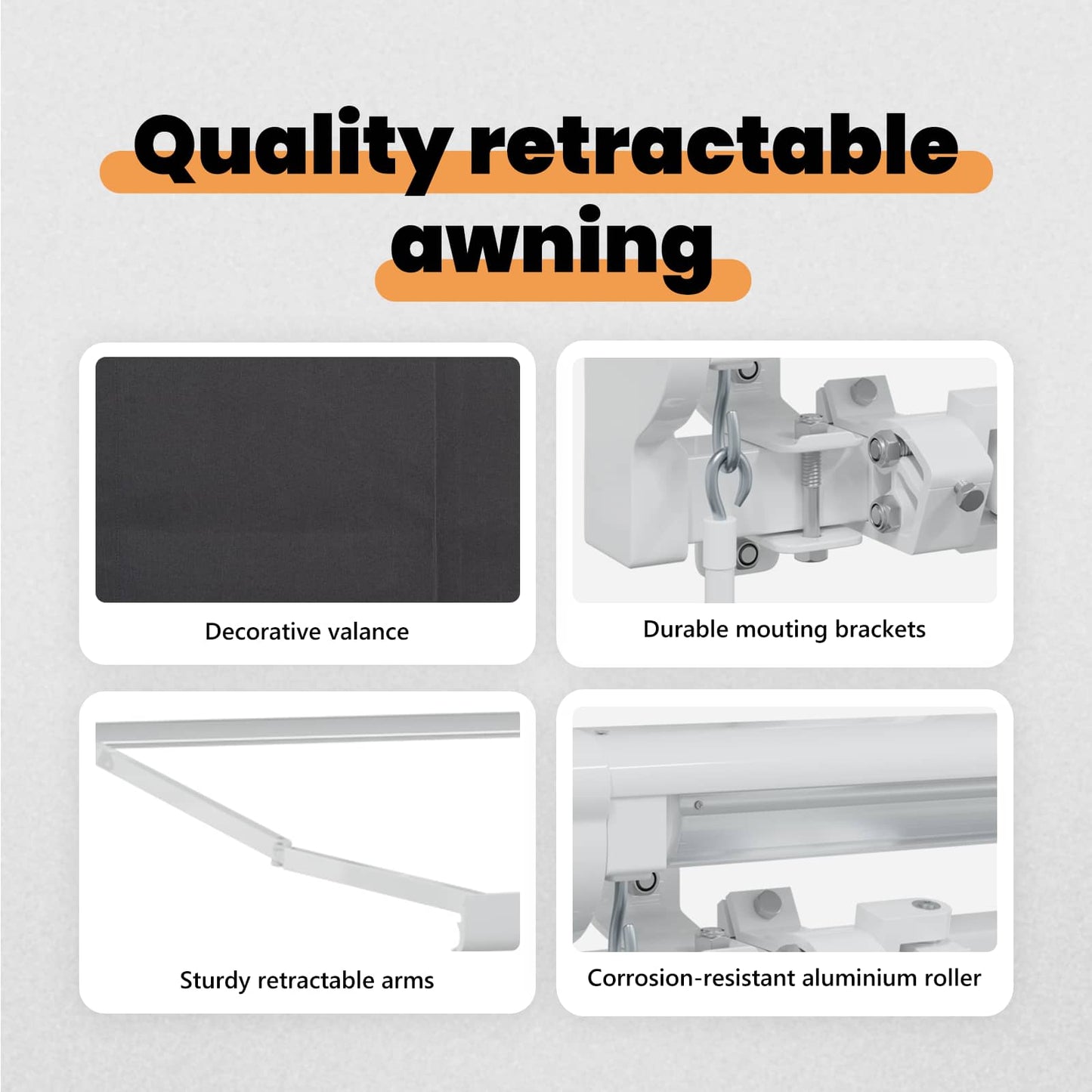 Awning Frame Anthracite 350 x 200 cm Polyester with PU coating