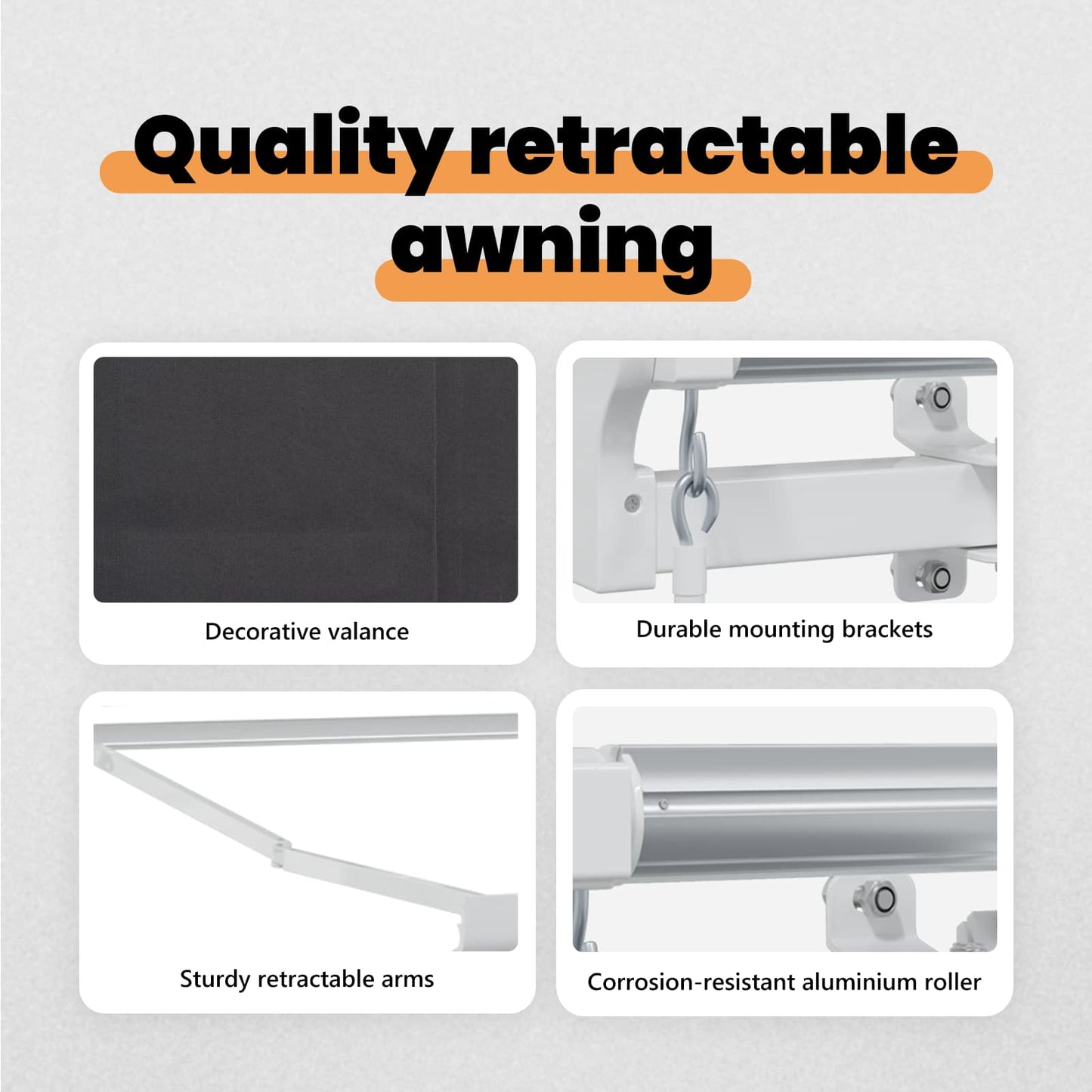 Retractable Awning Anthracite 350 x 200 cm Fabric