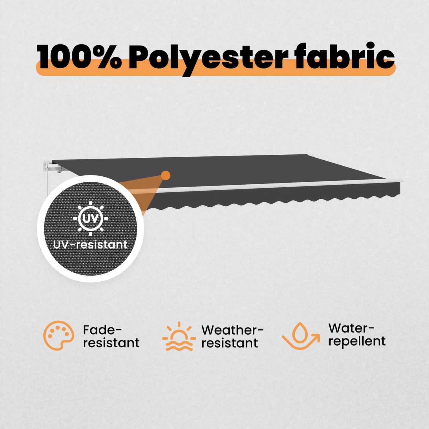 Retractable Awning Anthracite 350 x 200 cm Fabric