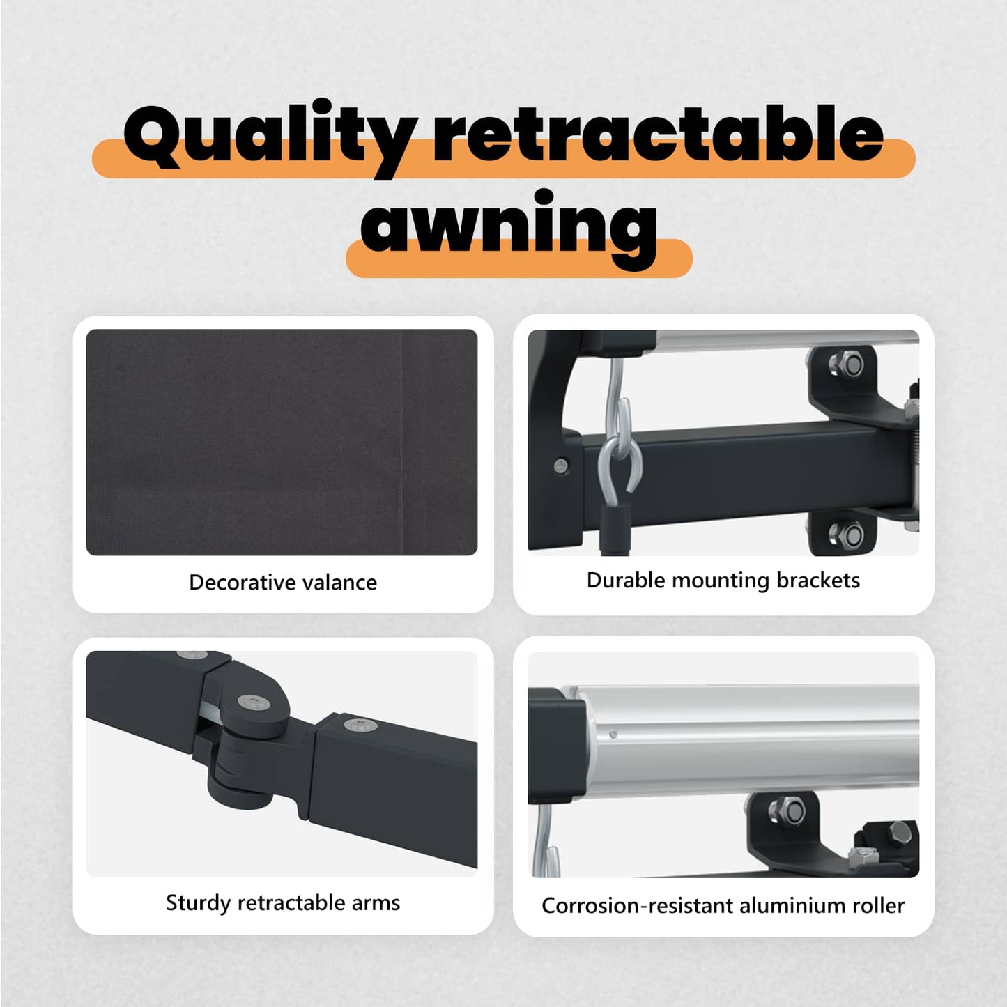 Retractable Awning Anthracite 350 x 200 cm Fabric