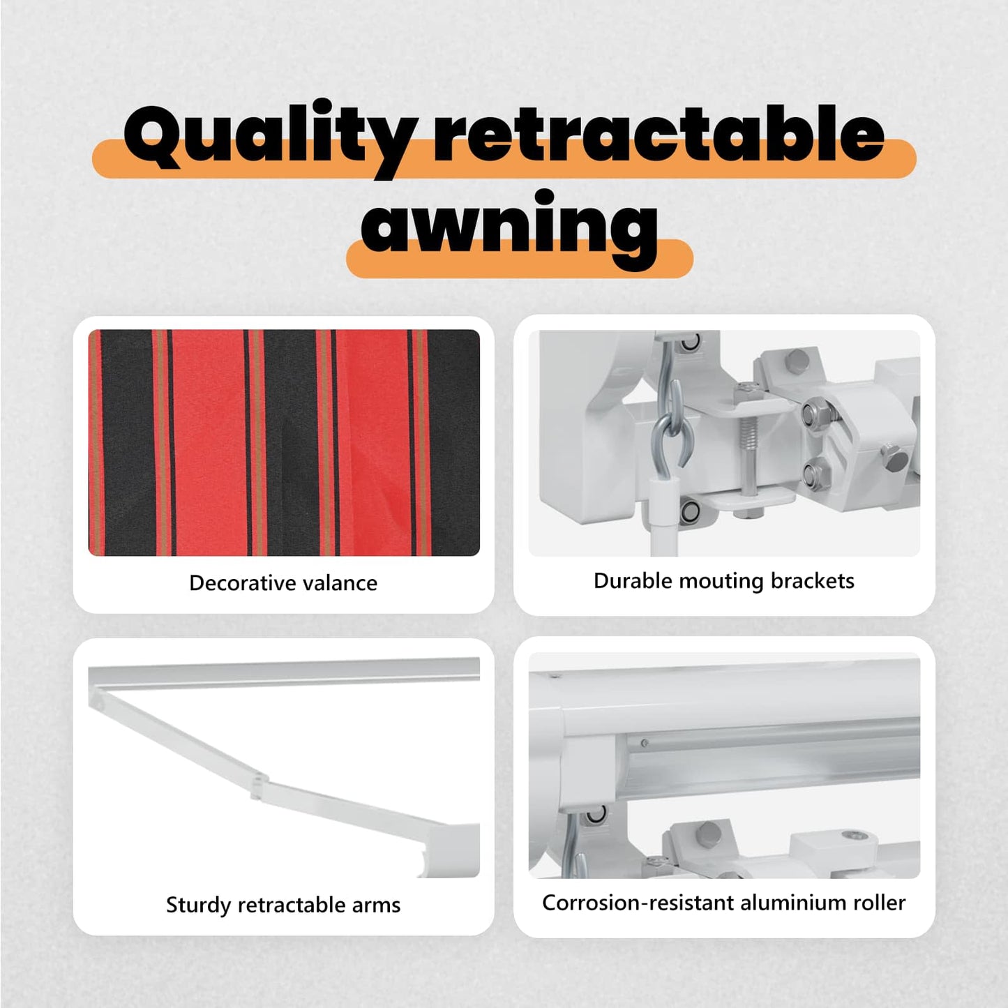 Awning Frame Orange and Black 350 x 200 cm
