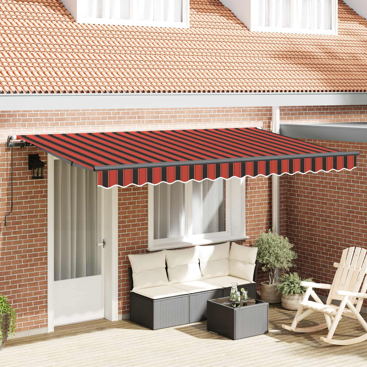 Retractable Awning Orange 350 x 200 cm Fabric