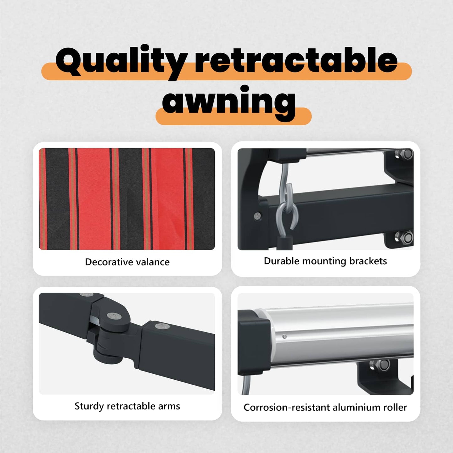 Retractable Awning Orange 350 x 200 cm Fabric