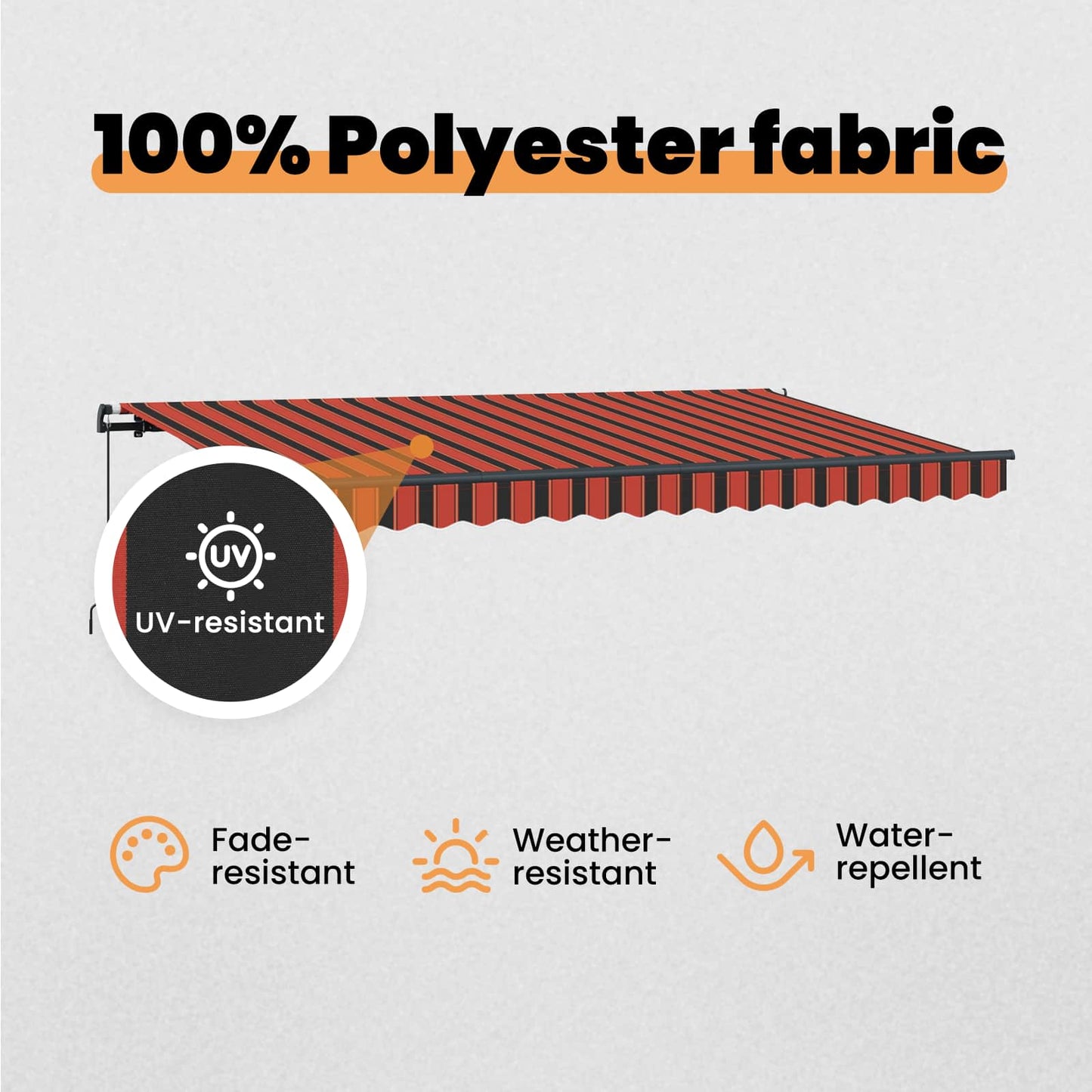 Retractable Awning Orange 350 x 200 cm Fabric