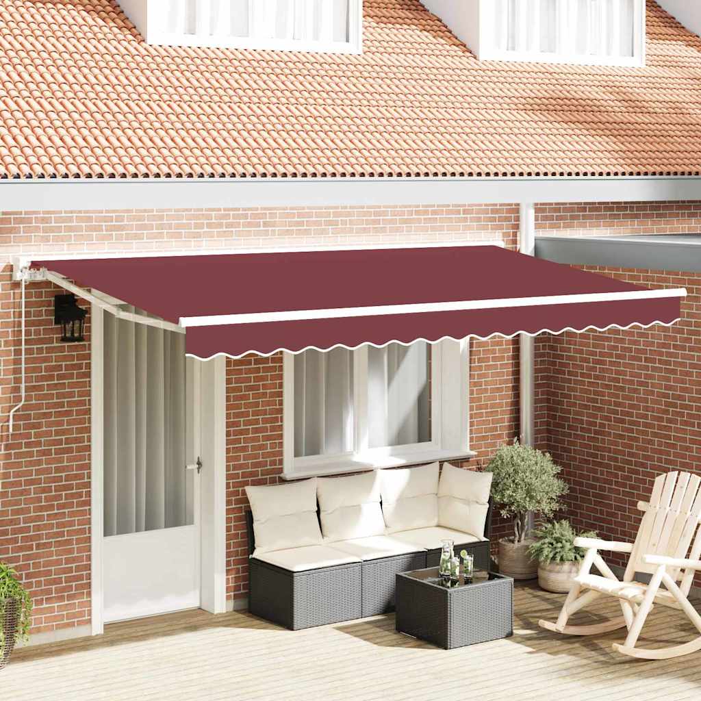 Awning Frame Burgundy 350 x 200 cm Polyester with PU coating