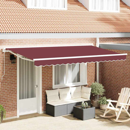Awning Frame Burgundy 350 x 200 cm Polyester with PU coating