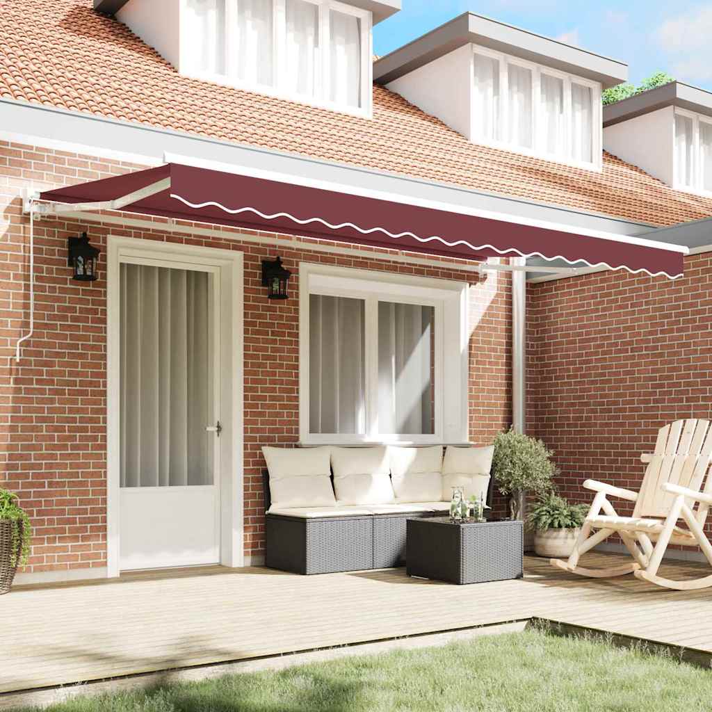 Awning Frame Burgundy 350 x 200 cm Polyester with PU coating