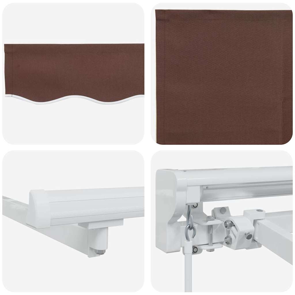 Awning Frame Brown 350 x 200 cm Polyester with PU coating