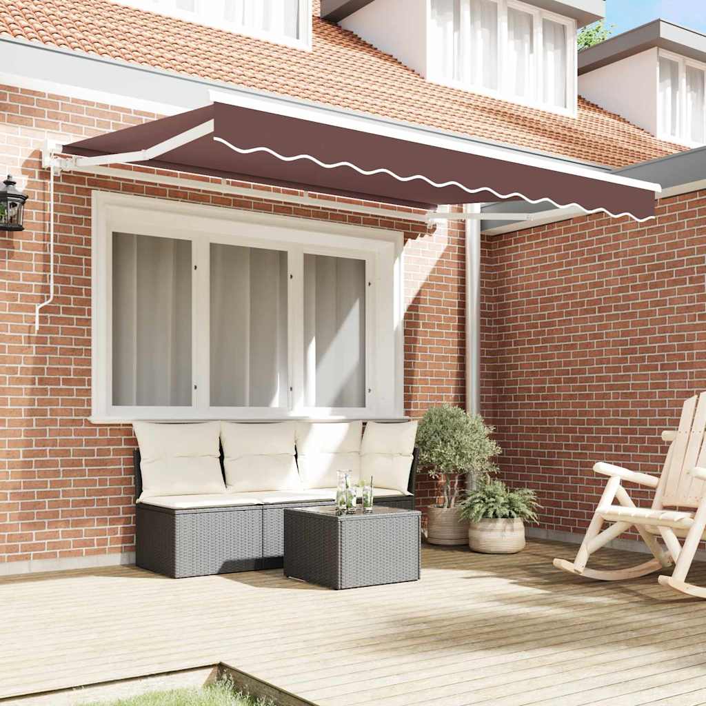Awning Frame Brown 350 x 200 cm Polyester with PU coating