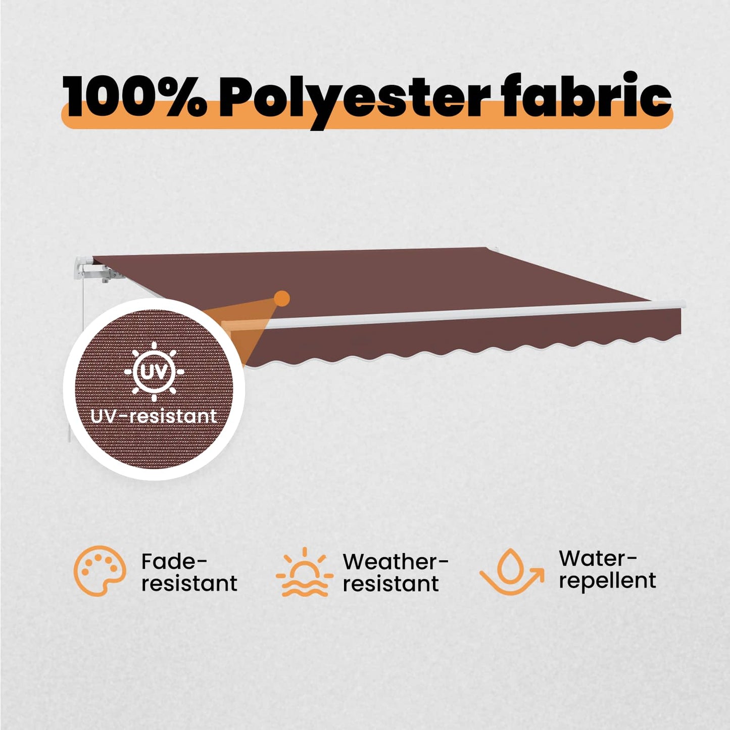 Retractable Awning Brown 350 x 200 cm Fabric